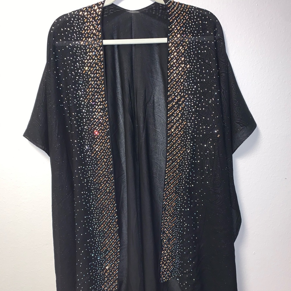 Sheet Black Kimono/Cover Up